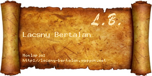 Lacsny Bertalan névjegykártya