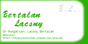 bertalan lacsny business card